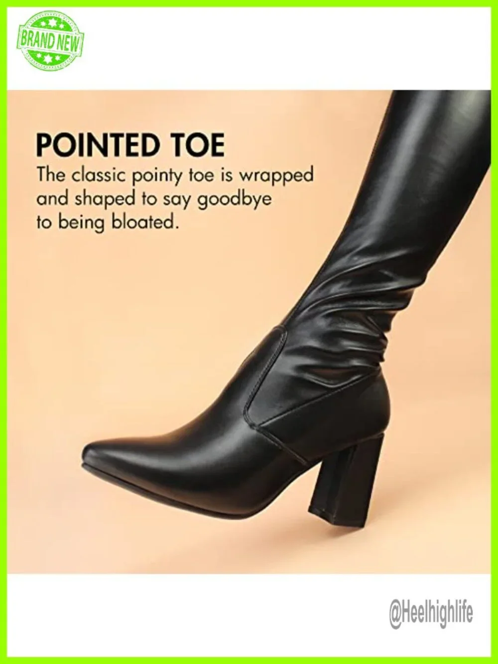 Stretch Thigh High Over the Knee Block Heel Boots Faux Leather